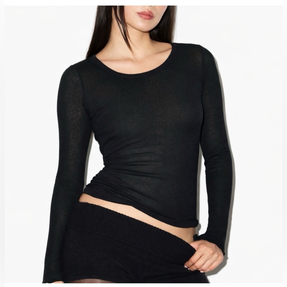 NWT SKIMS Sheer Rib Long Sleeve Top